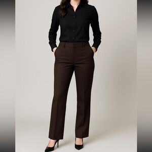 Lauren Ralph Lauren Sanderson Classic trouser pants Brown Size 10p NWT Old money